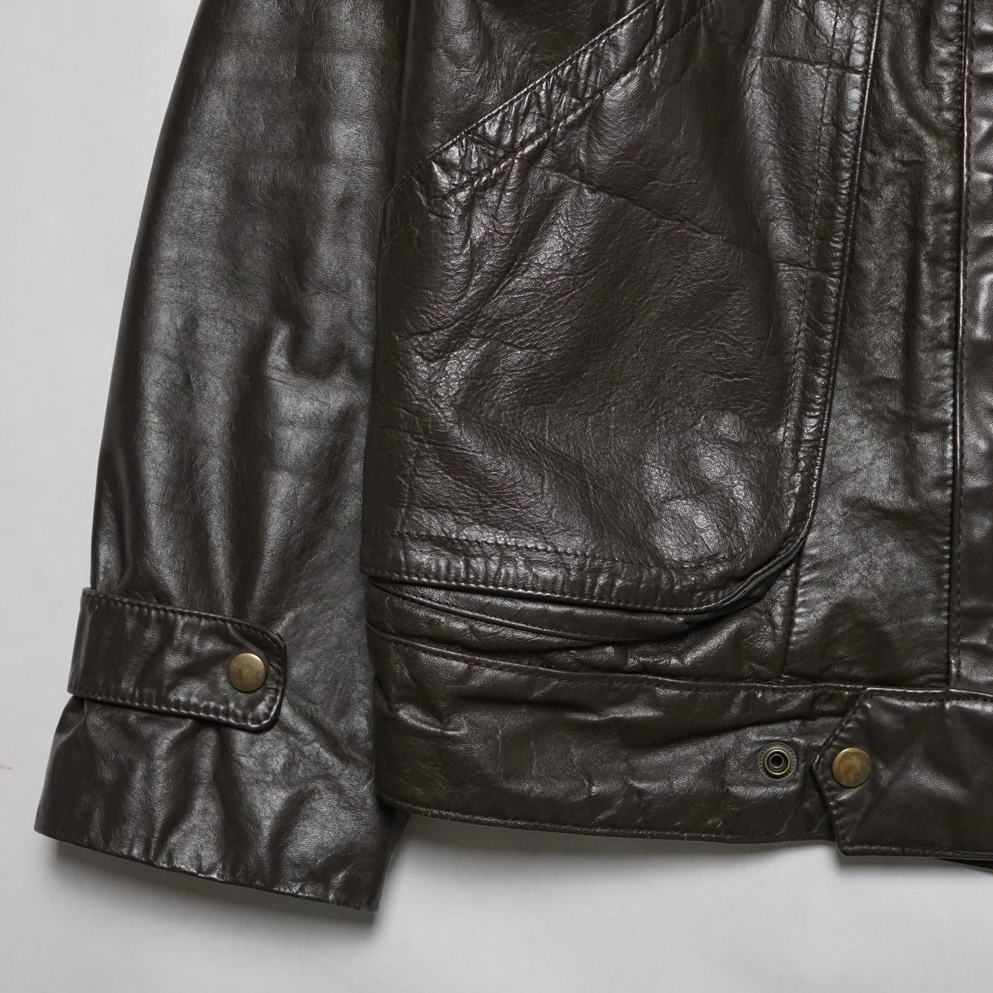 1980s London Leather Jacket "Brown" Size: L