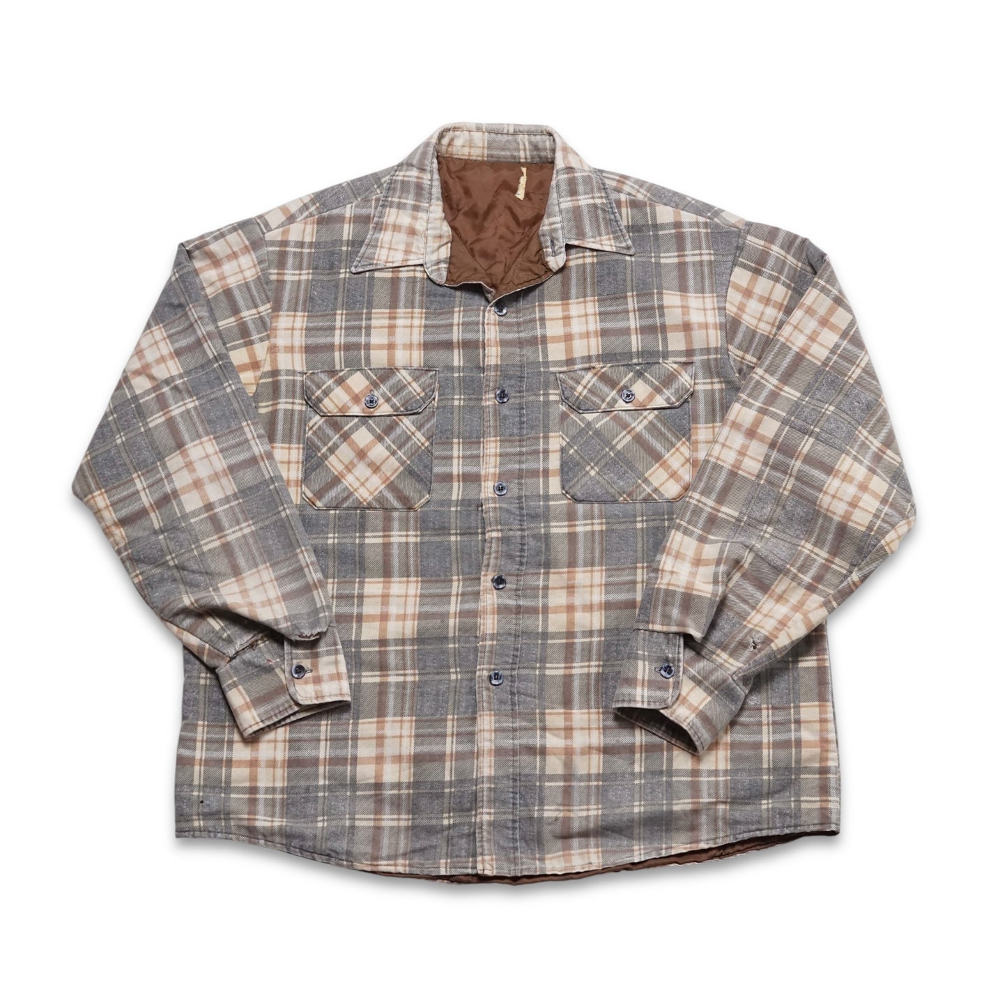 1970s Cotton Flannel "Tan" Size: L/XL