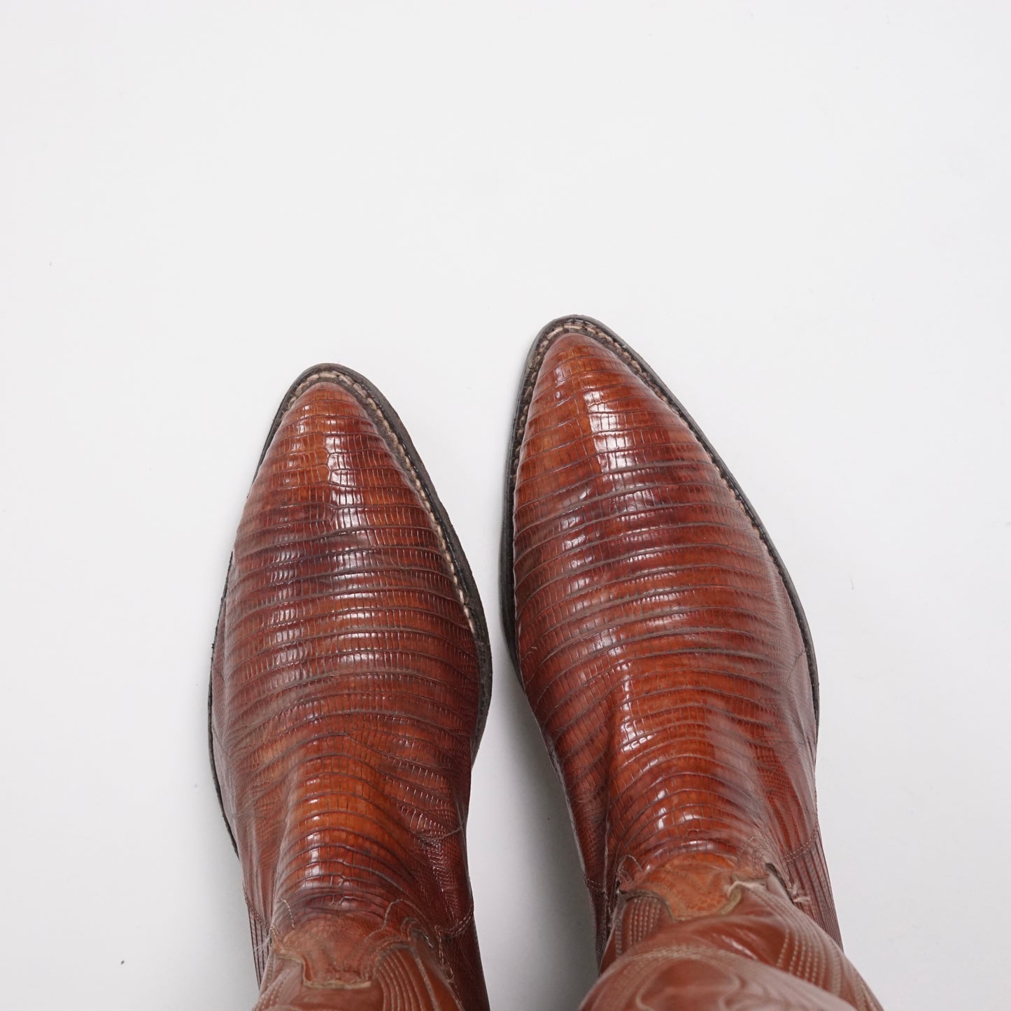 1970s Tony Lama Cowboy Boot "Lizard" Size: 8.5M
