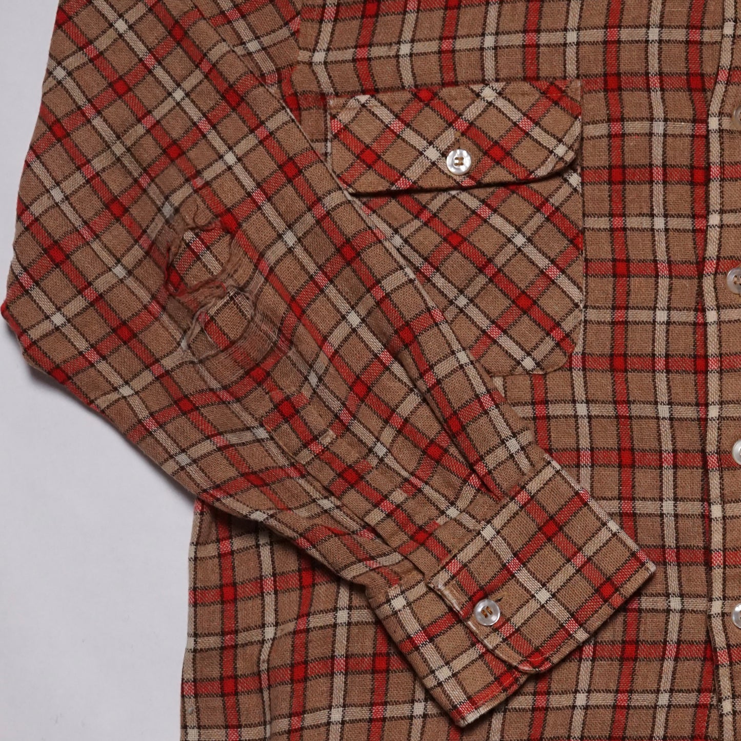 1970s Wool Flannel "Distressed" Size: L