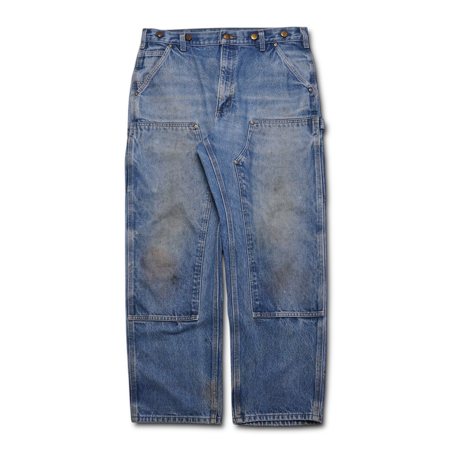 1990s Carhartt Double Knee "Light Wash" Size: 35W/30L