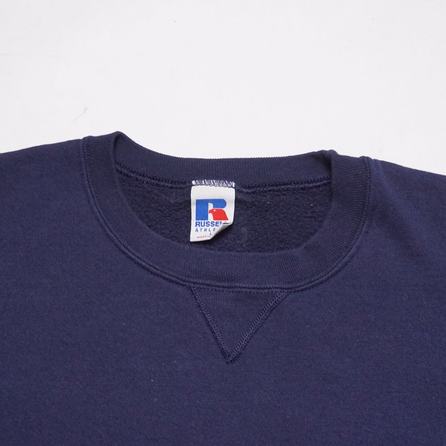 1990s Russell Athletic Sweatshirt "Navy" Size: L