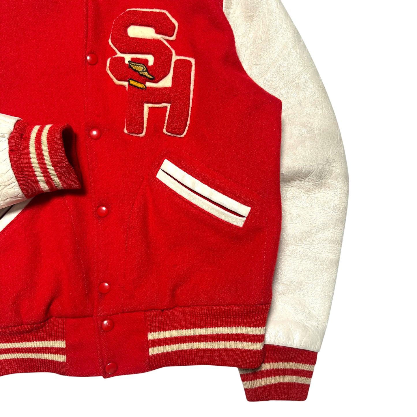 1970s Varsity Letterman Jacket "Red" Size: S/M