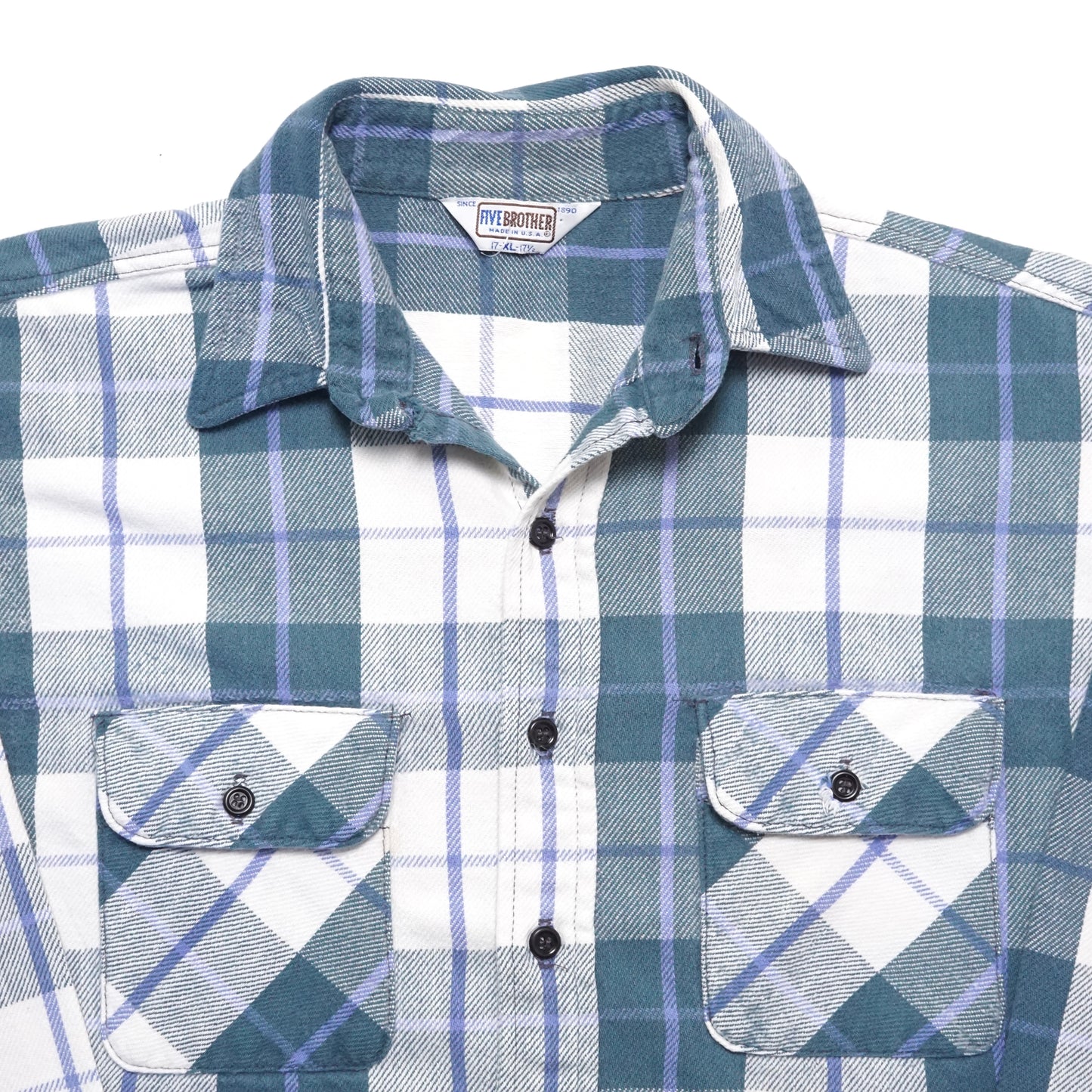 1980s Five Brothers Cotton Flannel Size: XL