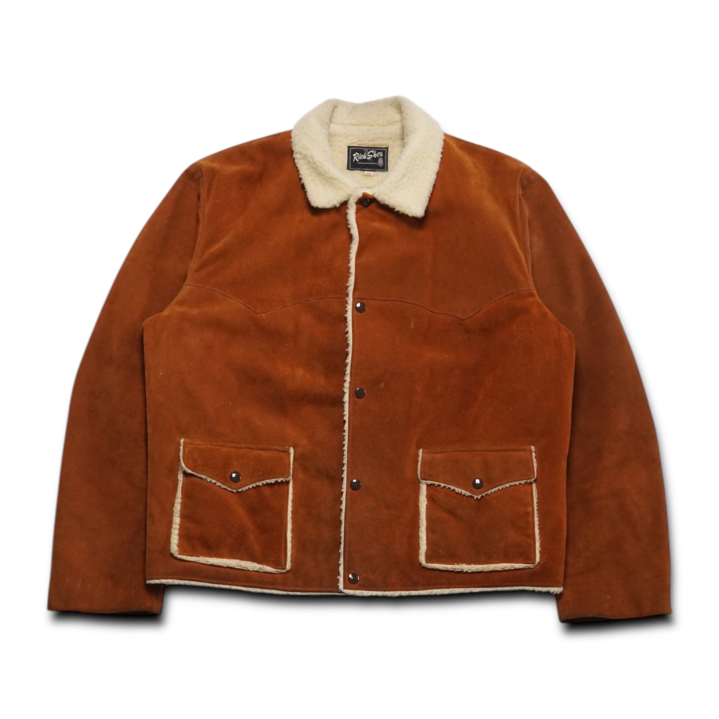 1970s Rich Sher Suede Sherpa Jacket “Burnt” Size: L