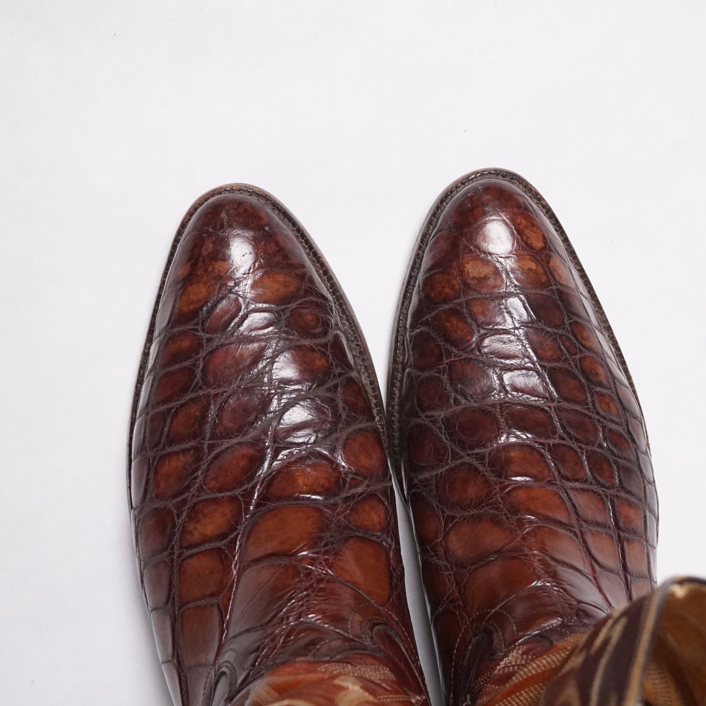 1990s Justin Cowboy Boot "Alligator " Size: 10M