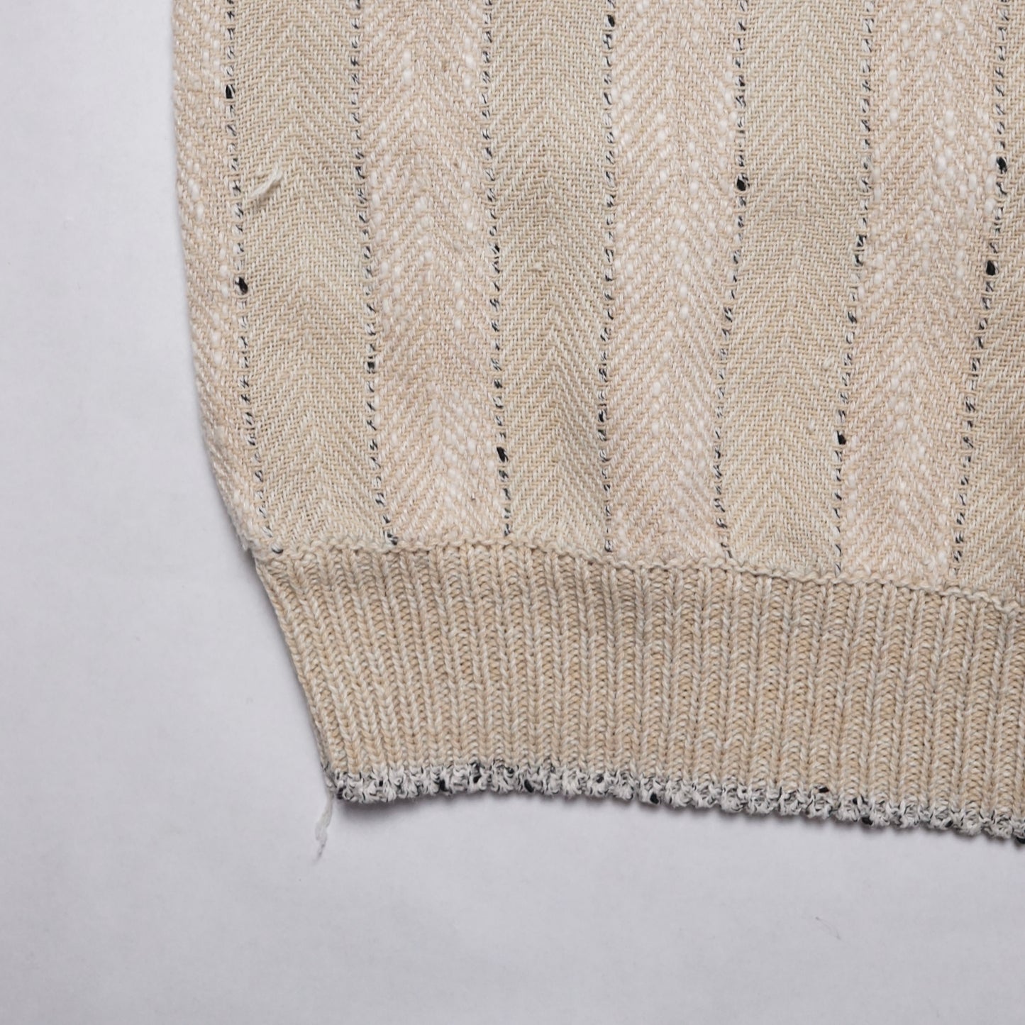 1980s Knit Polo "Cream" Size: L