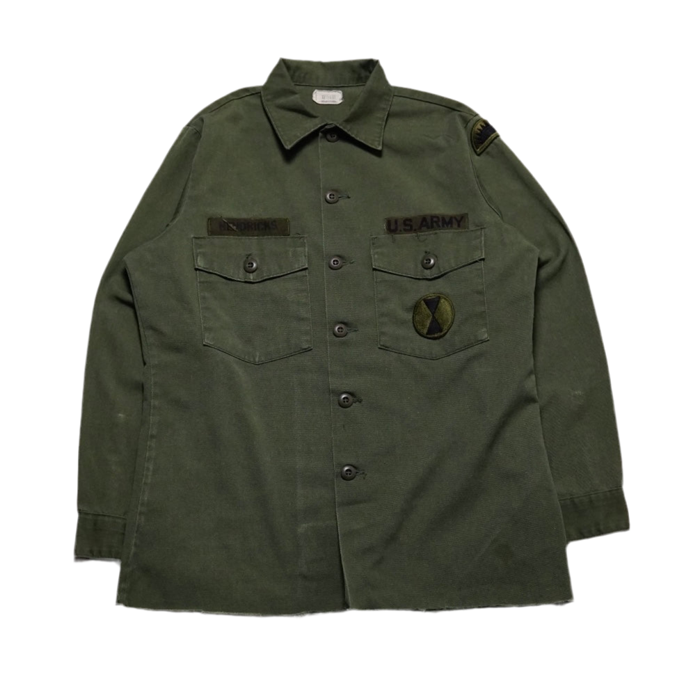 1970s Military OG-507 Fatigue Over Shirt Size: M/L