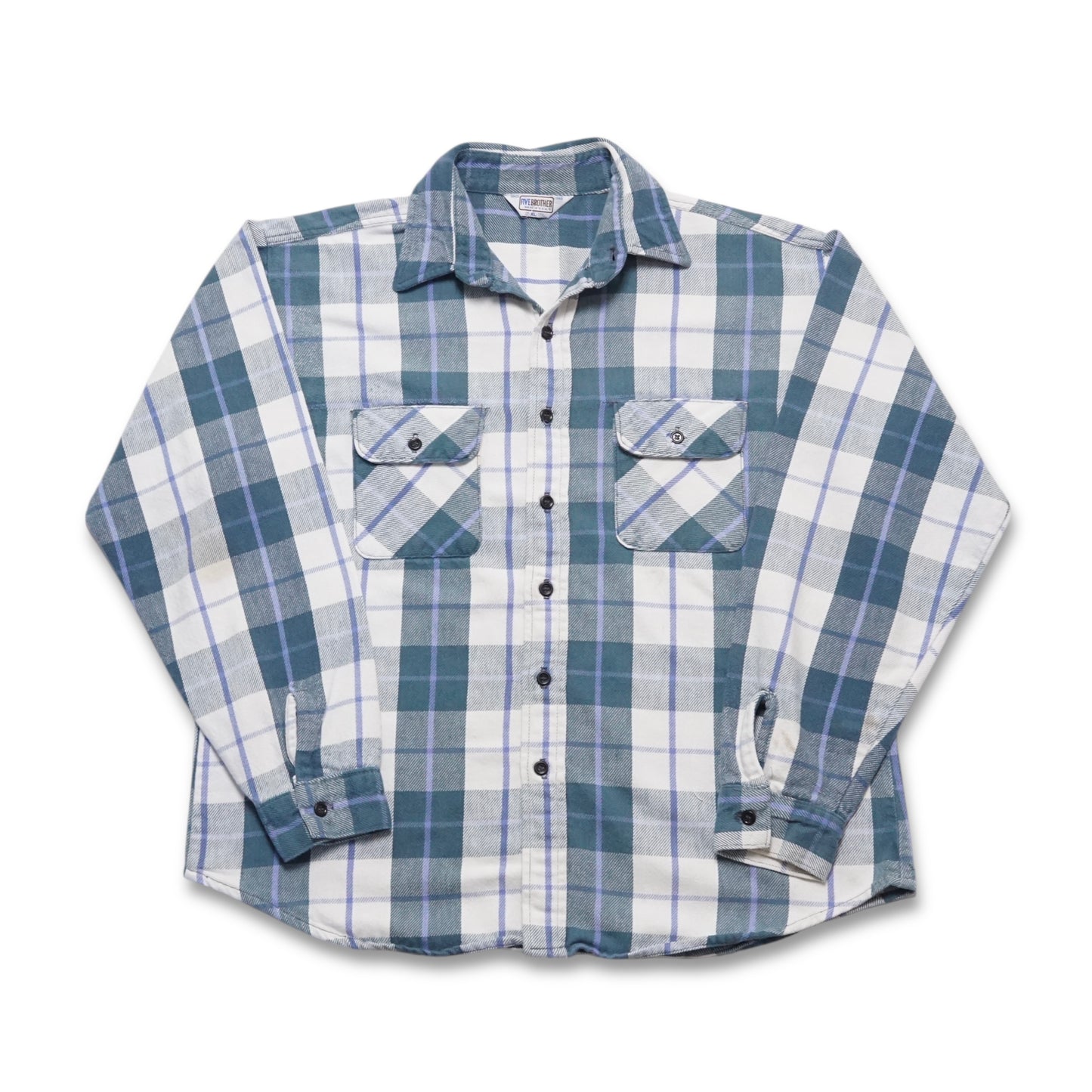 1980s Five Brothers Cotton Flannel Size: XL