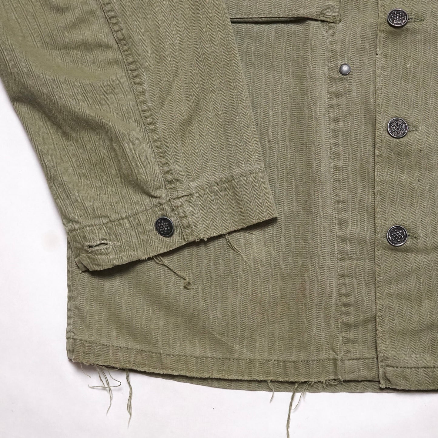 1940s Military Herringbone Twill Jacket Size: L