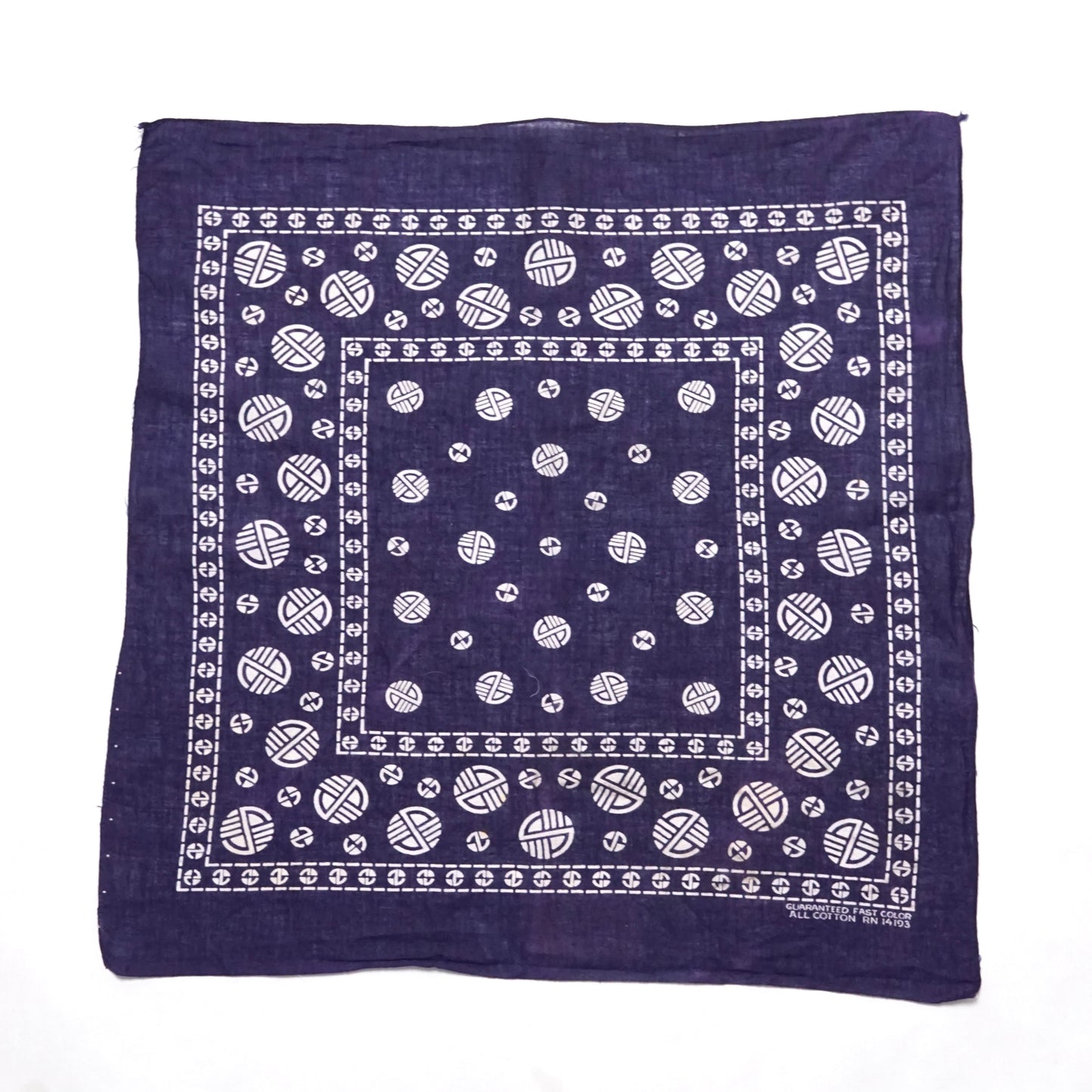 1960s Bandana Handkerchief "Indigo" Size: OS