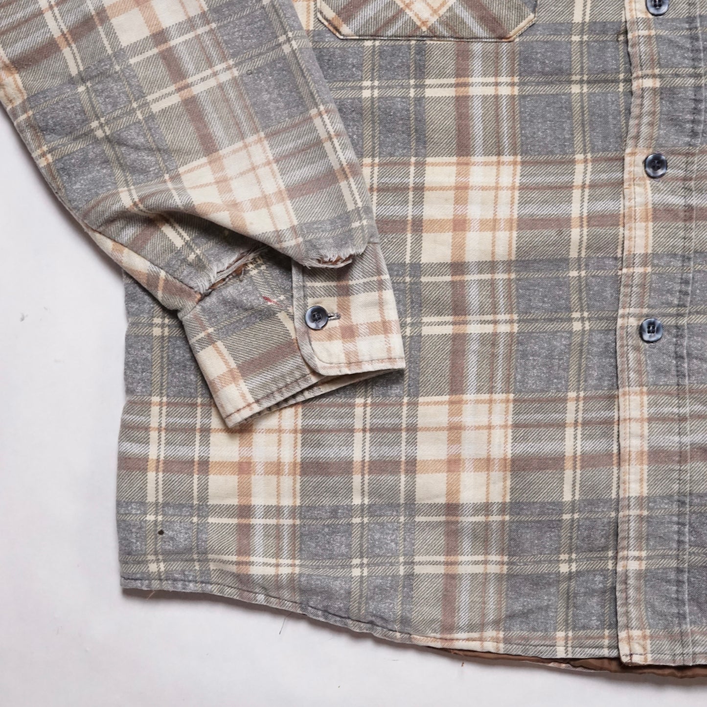 1970s Cotton Flannel "Tan" Size: L/XL