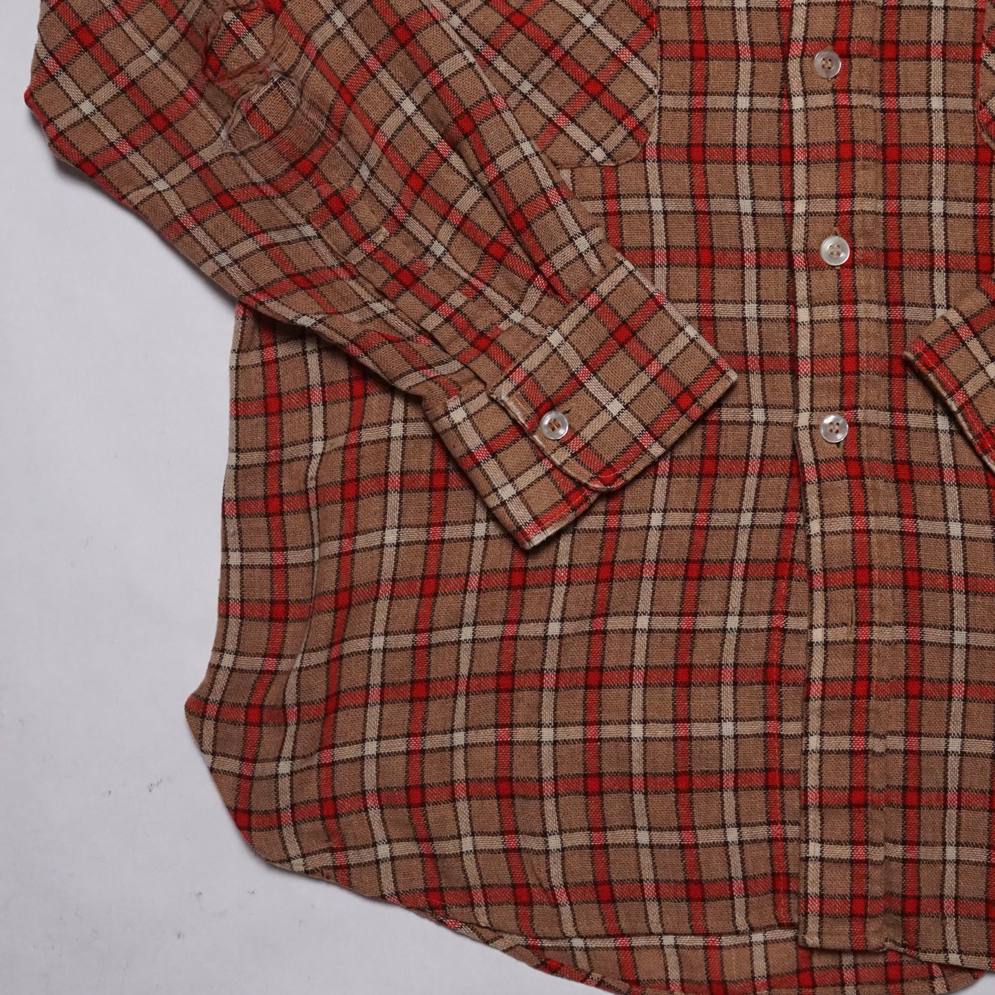 1970s Wool Flannel "Distressed" Size: L