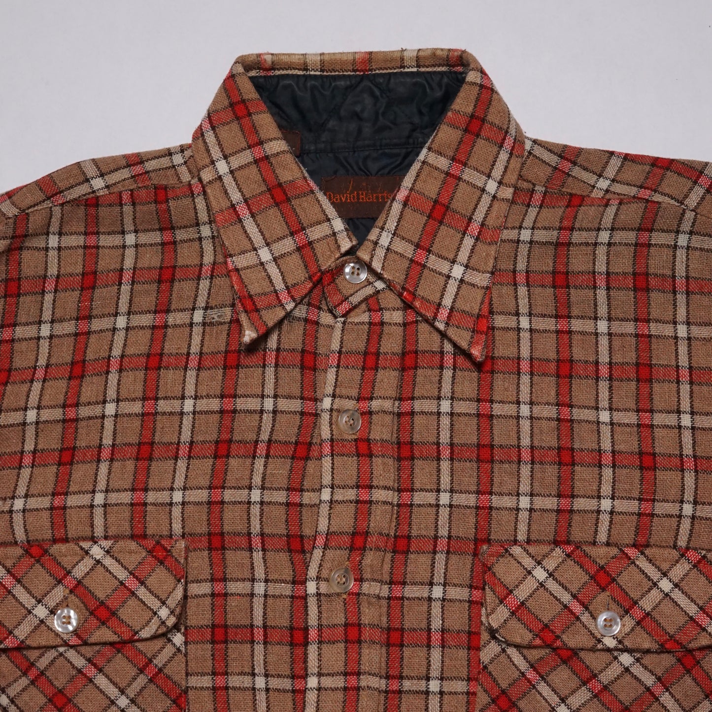 1970s Wool Flannel "Distressed" Size: L