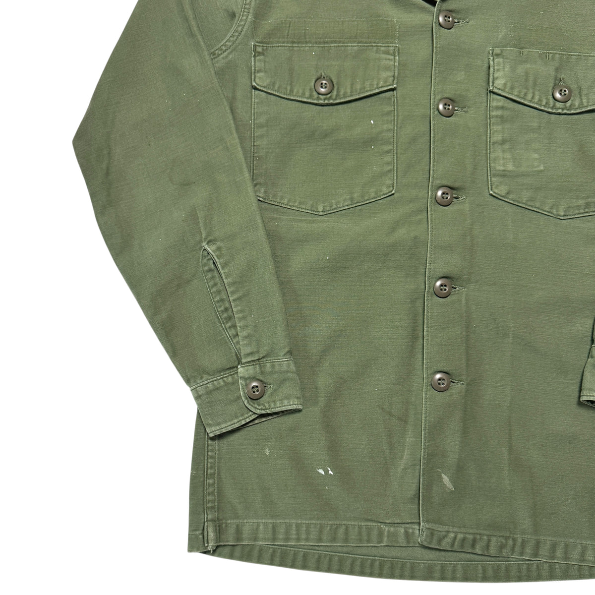 1970s Military OG-107 Fatigue Over Shirt Size: S/M