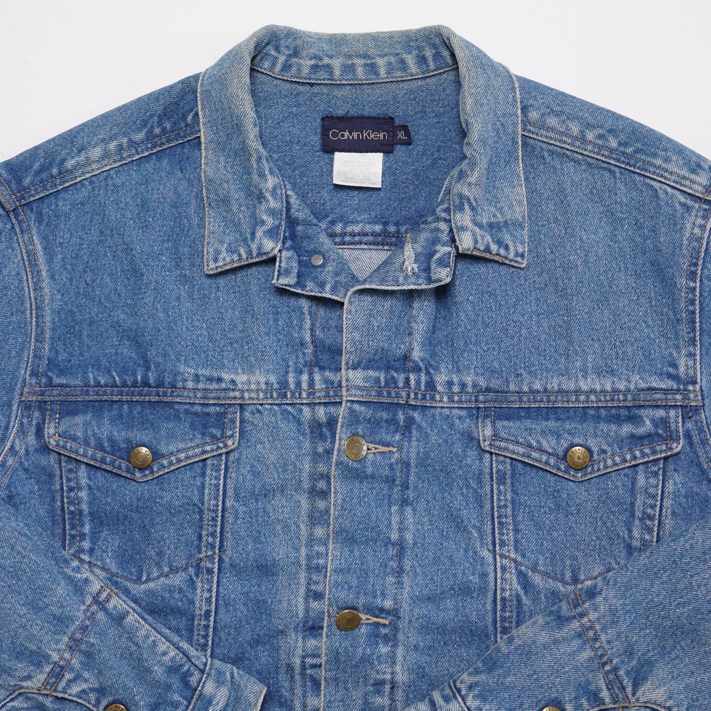 1990s Calvin Klein Denim Jacket "Stone" Size: L/XL