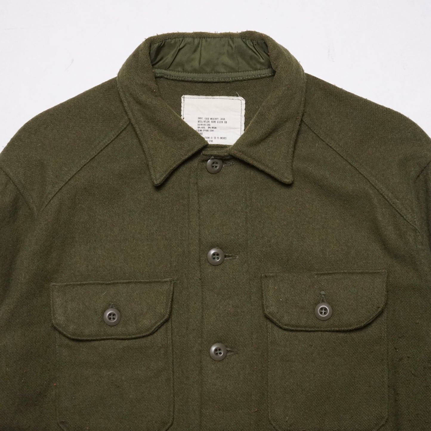1990s Military Wool Over Shirt Size: L/XL