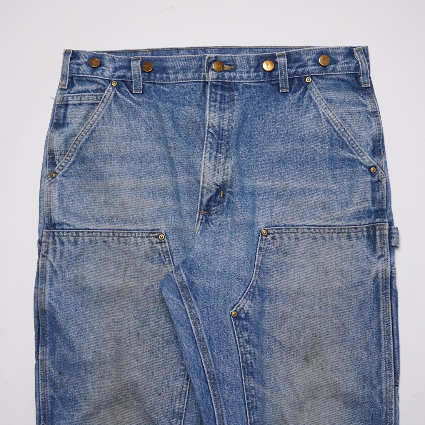 1990s Carhartt Double Knee "Light Wash" Size: 35W/30L