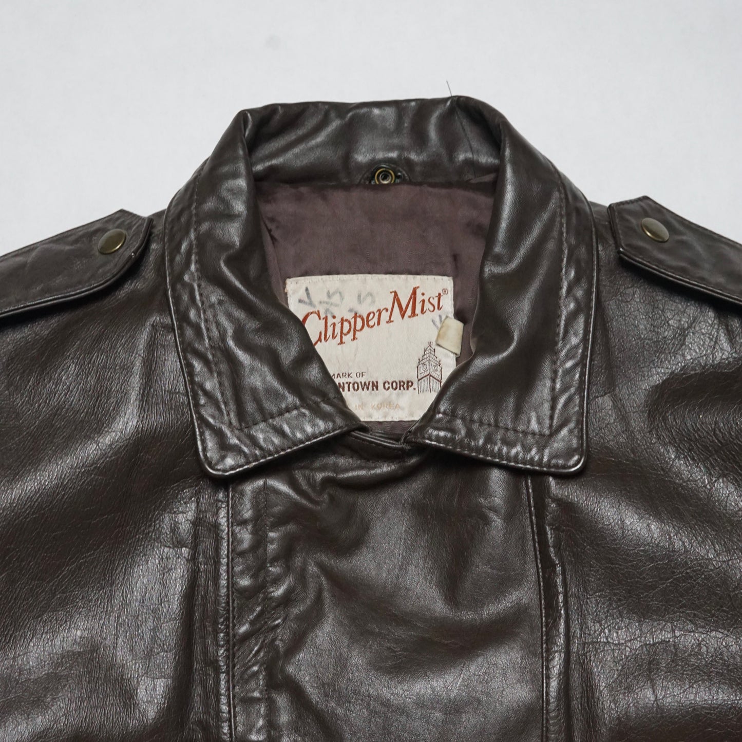 1980s London Leather Jacket "Brown" Size: L