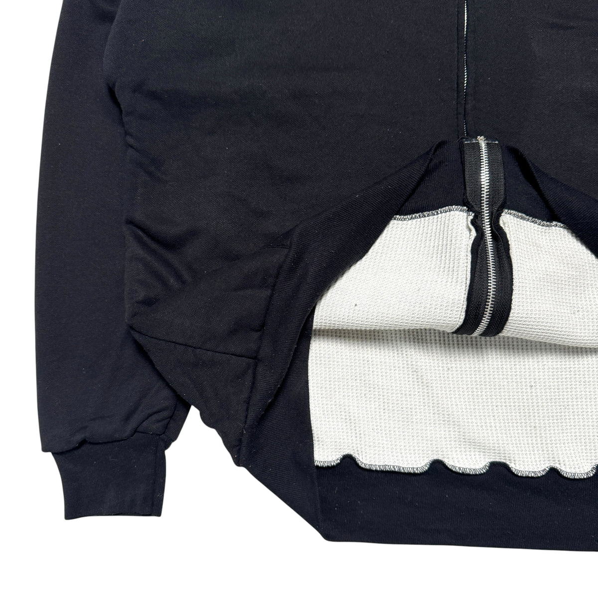 1990s Thermal Lined Zip Up Hoodie Size: XL