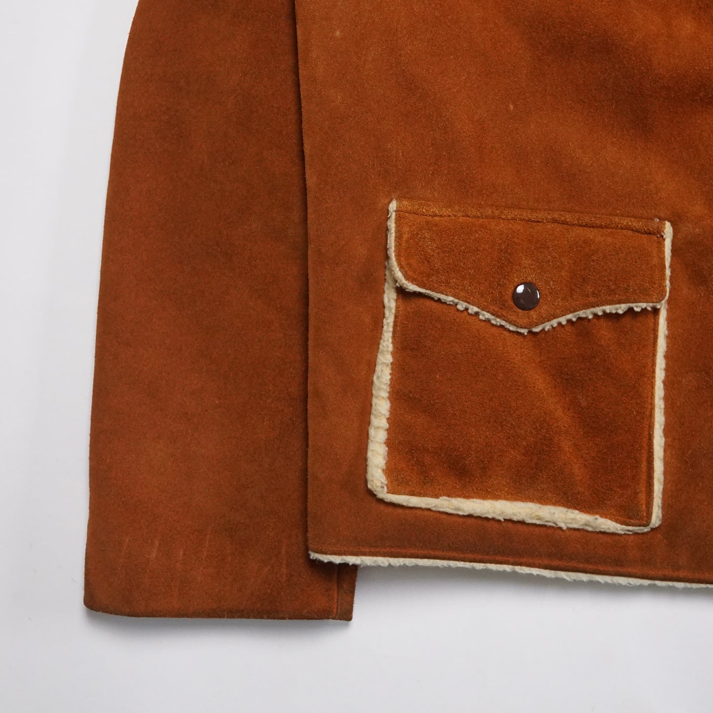 1970s Rich Sher Suede Sherpa Jacket “Burnt” Size: L