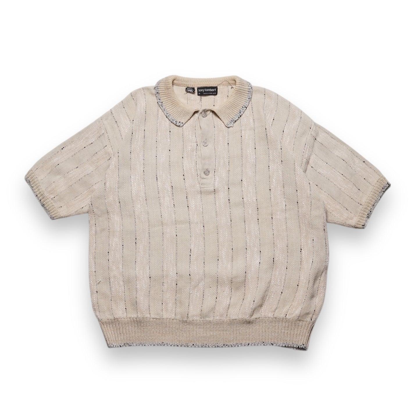 1980s Knit Polo "Cream" Size: L
