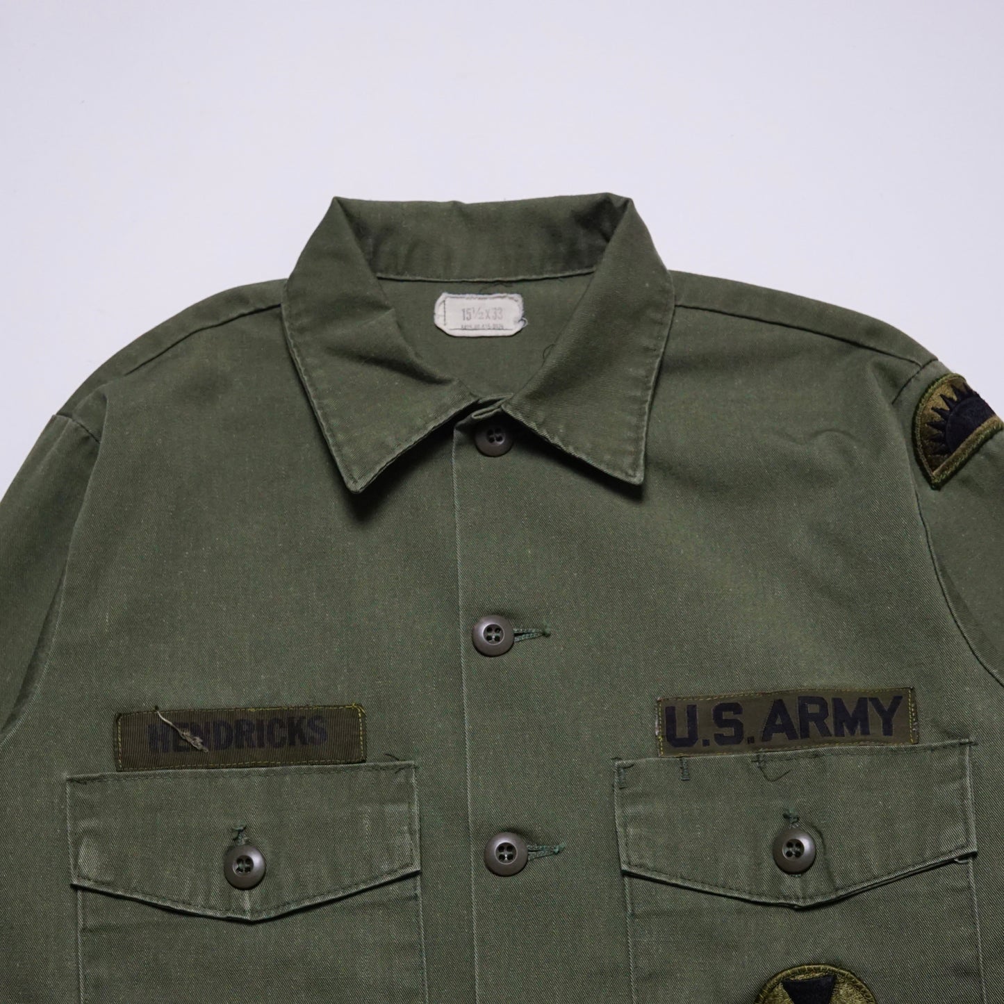 1970s Military OG-507 Fatigue Over Shirt Size: M/L