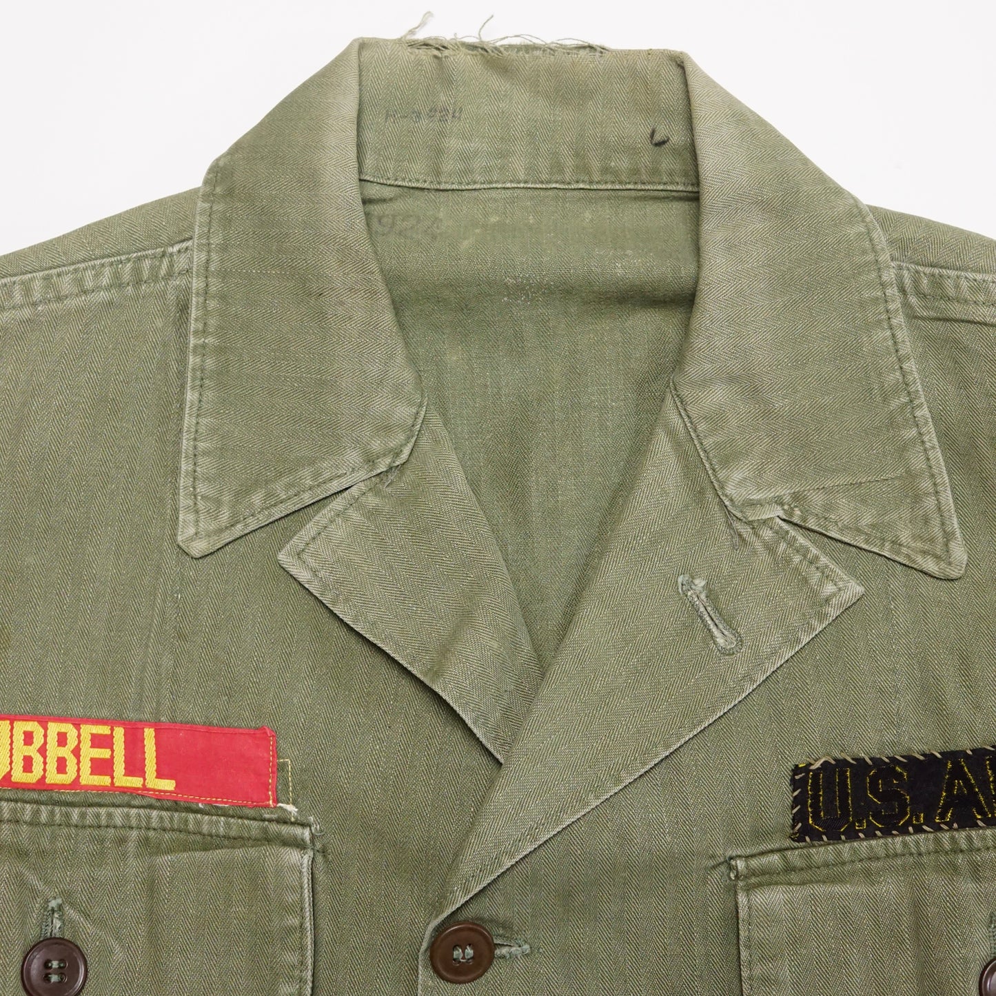 1950s Military Herringbone Twill Over Shirt Size: M/L