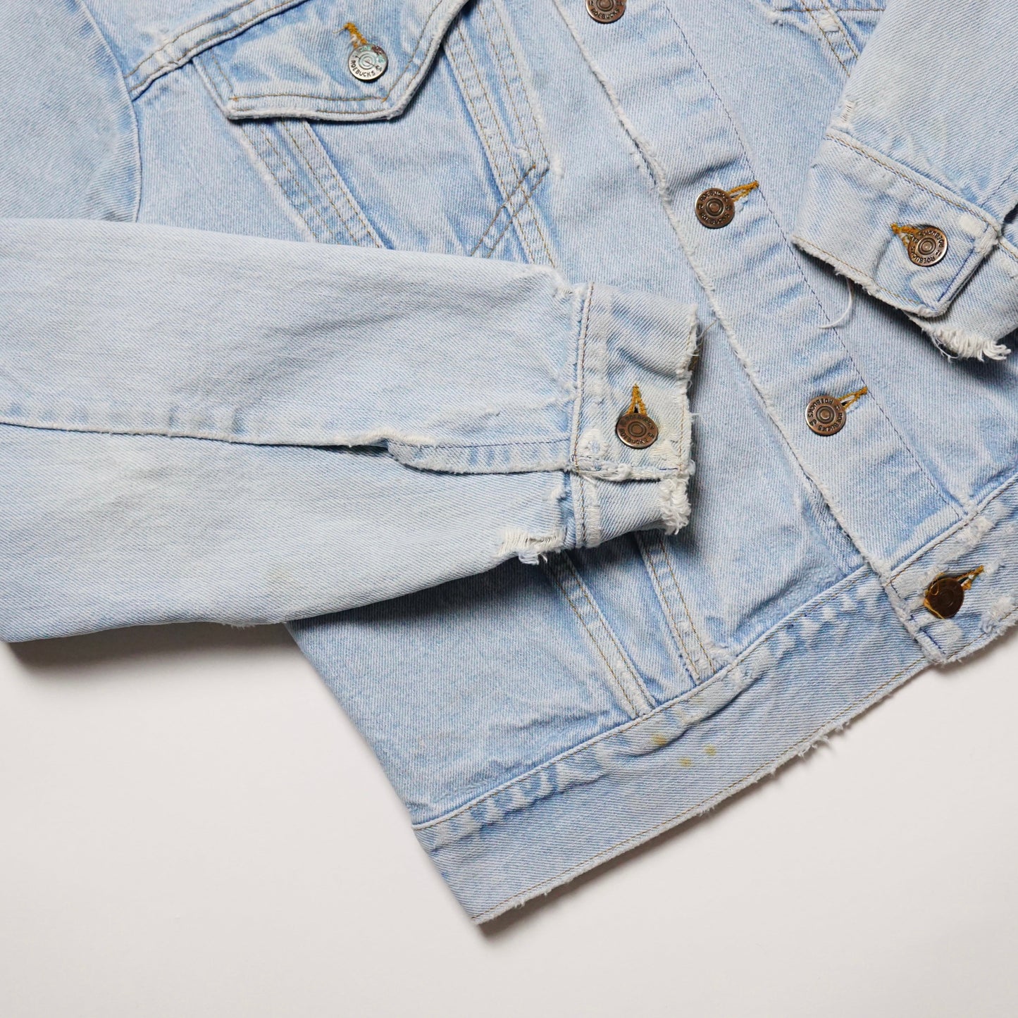 1970s Roebucks Denim Trucker Jacket "Distressed" Size: S