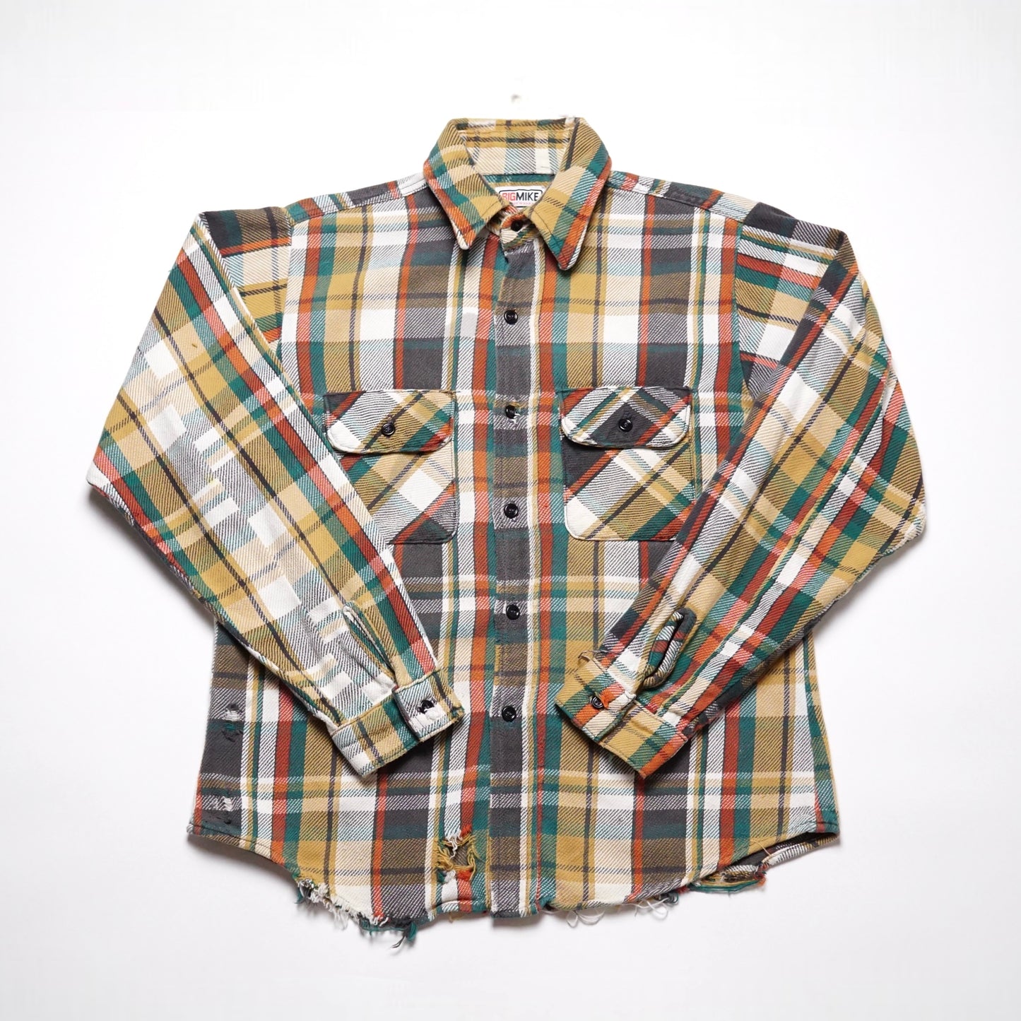 1980s Big Mike Cotton Flannel "Distressed" Size: M
