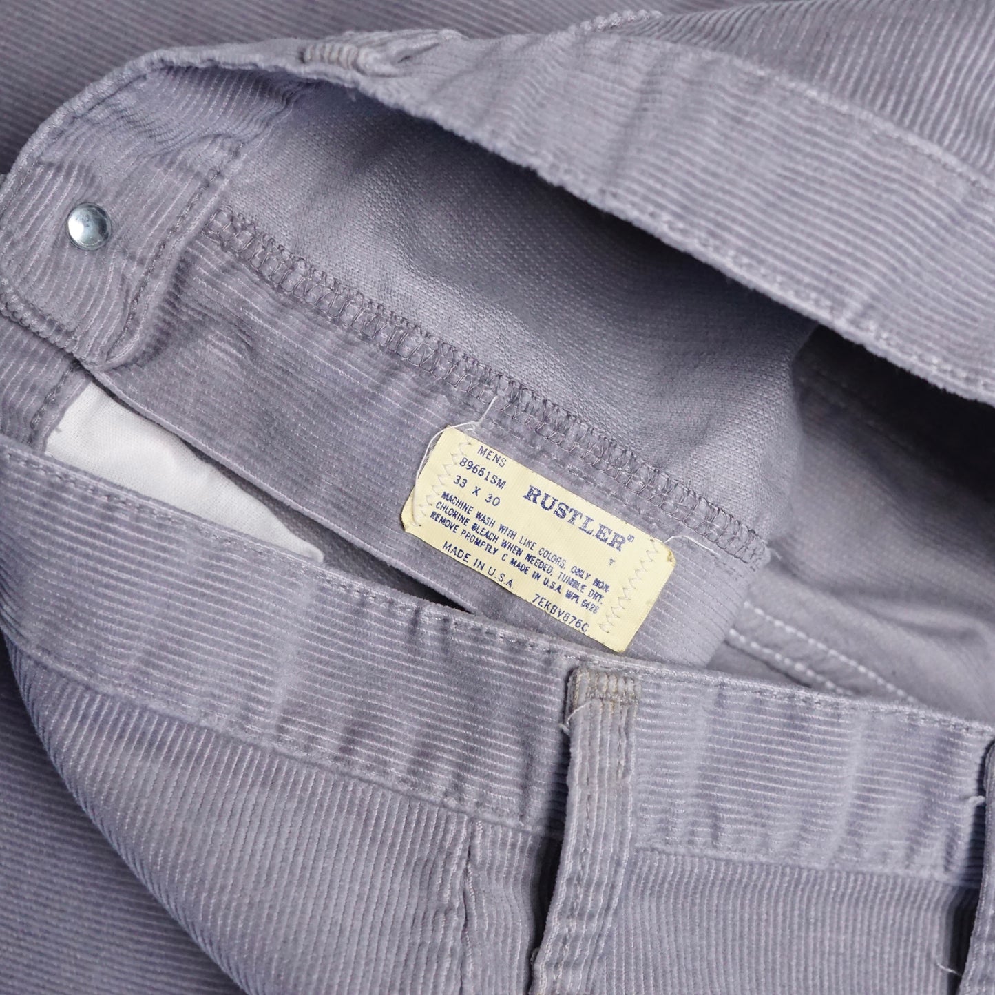 1970s Rustler Corduroy Flare "Grey" Size: 32W/29L