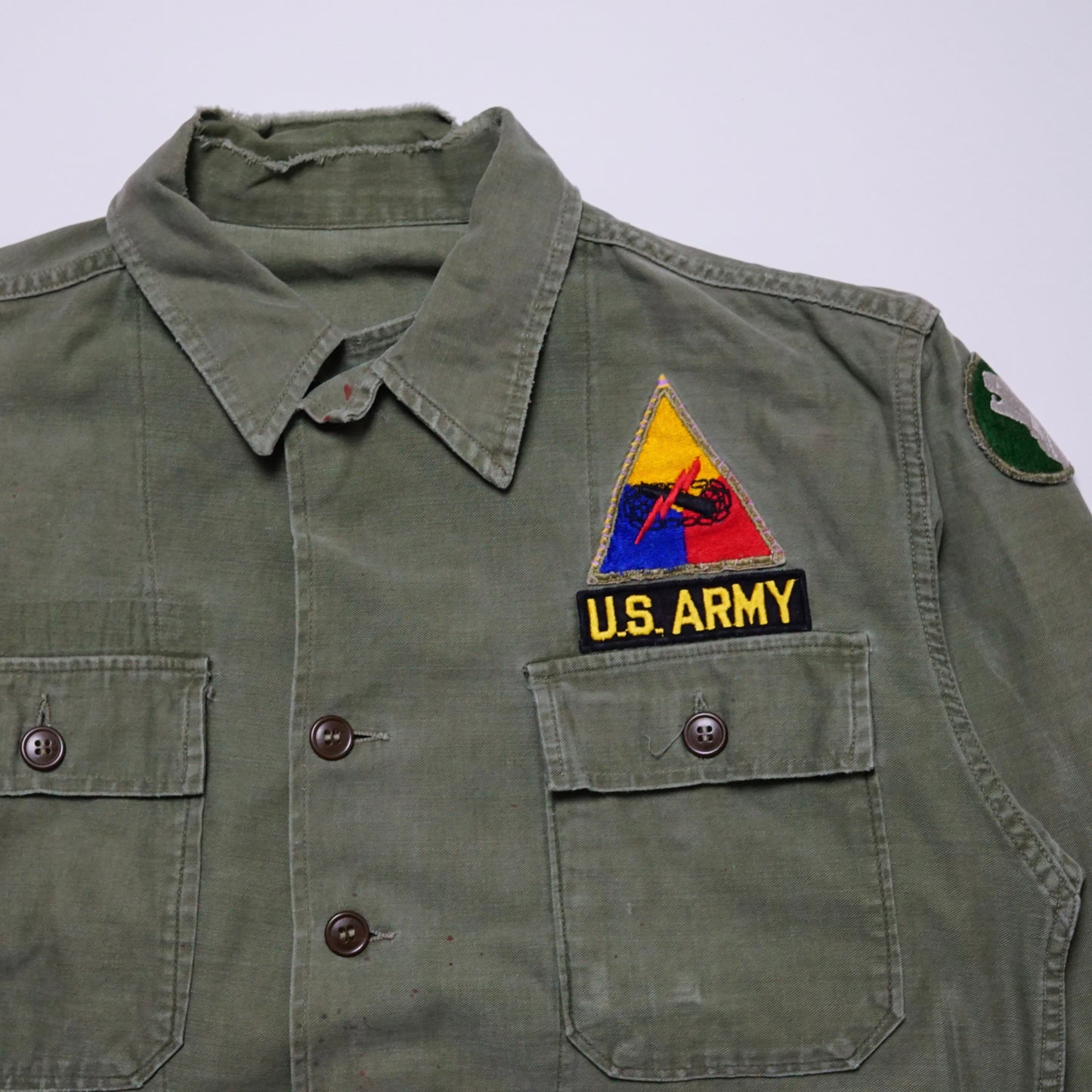 1960s Military OG-107 Fatigue Over Shirt Size: L