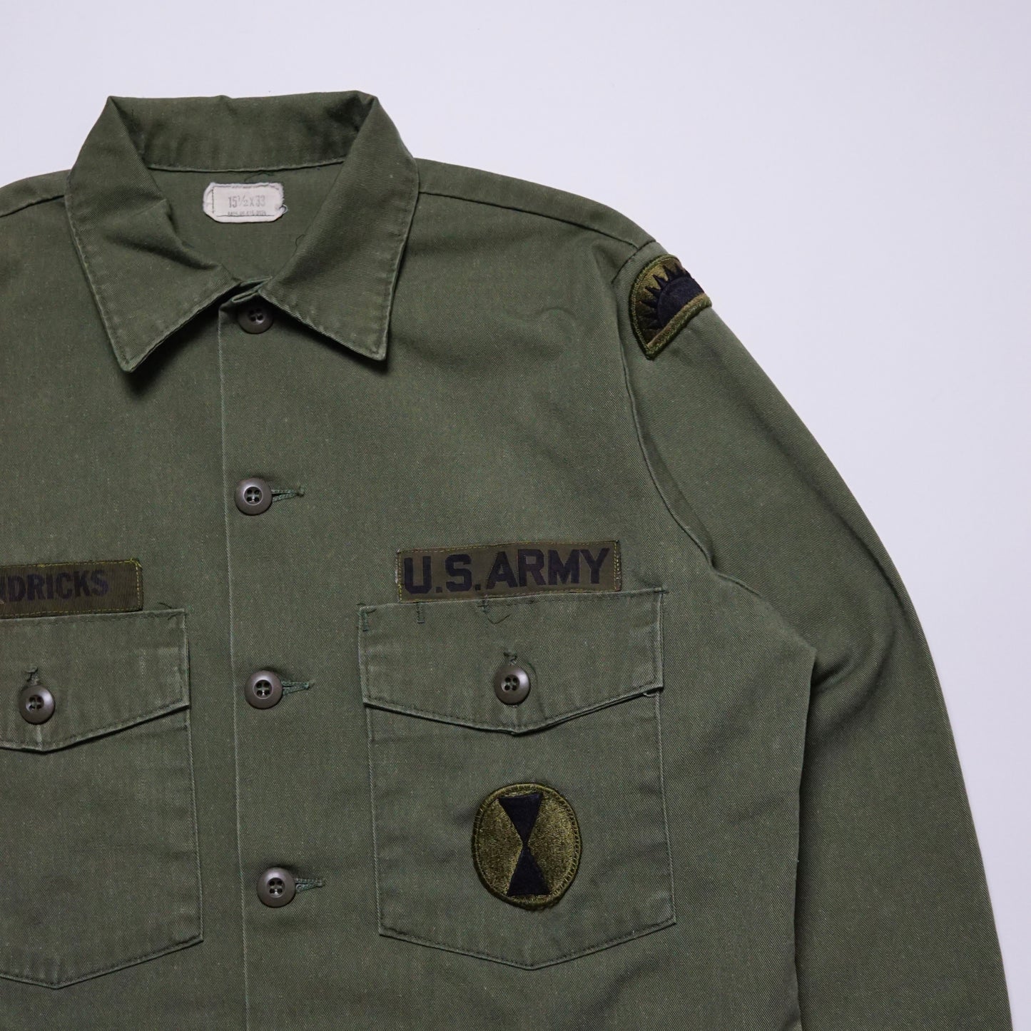 1970s Military OG-507 Fatigue Over Shirt Size: M/L