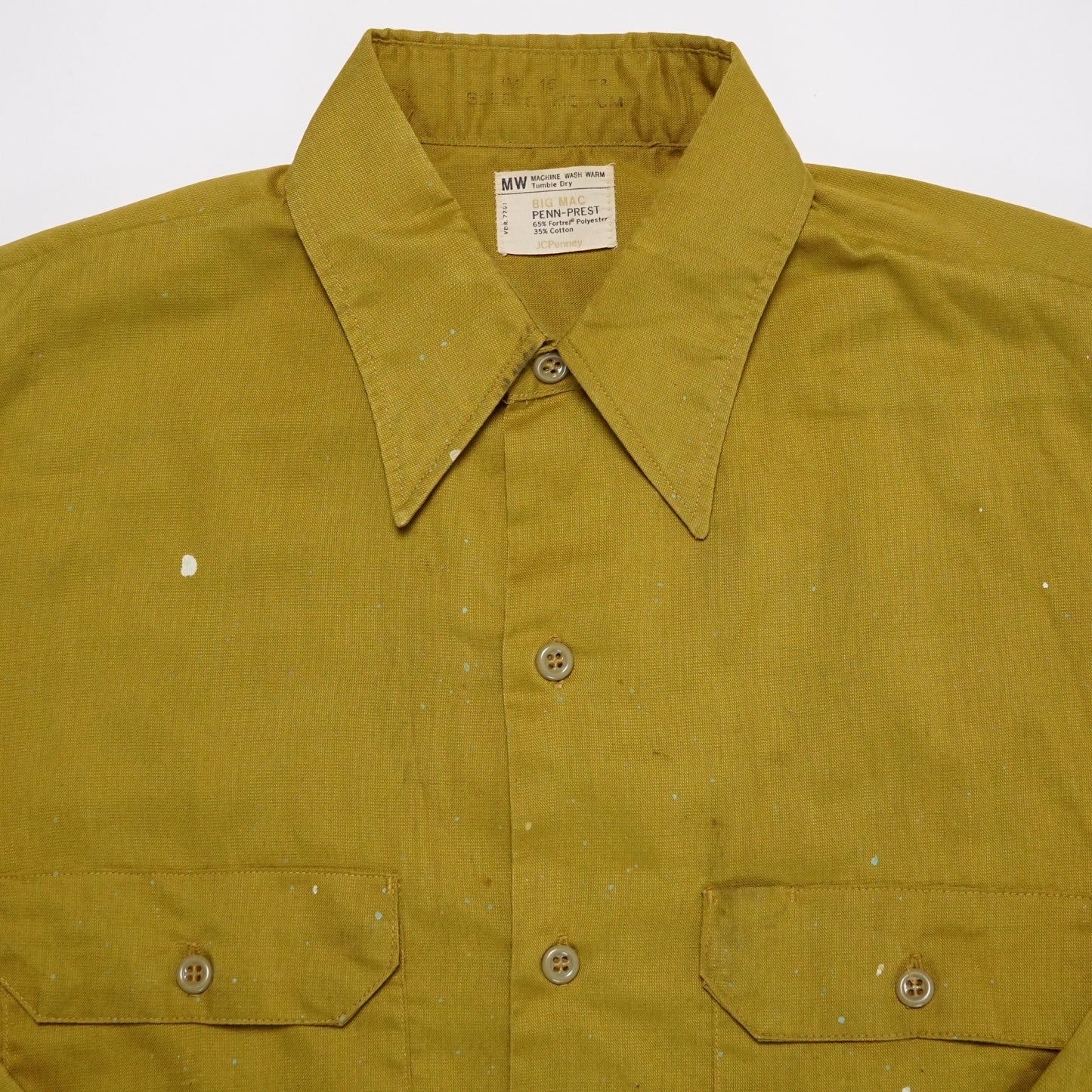 1970s Big Mac Work Shirt "Paint Splatter" Size: M/L