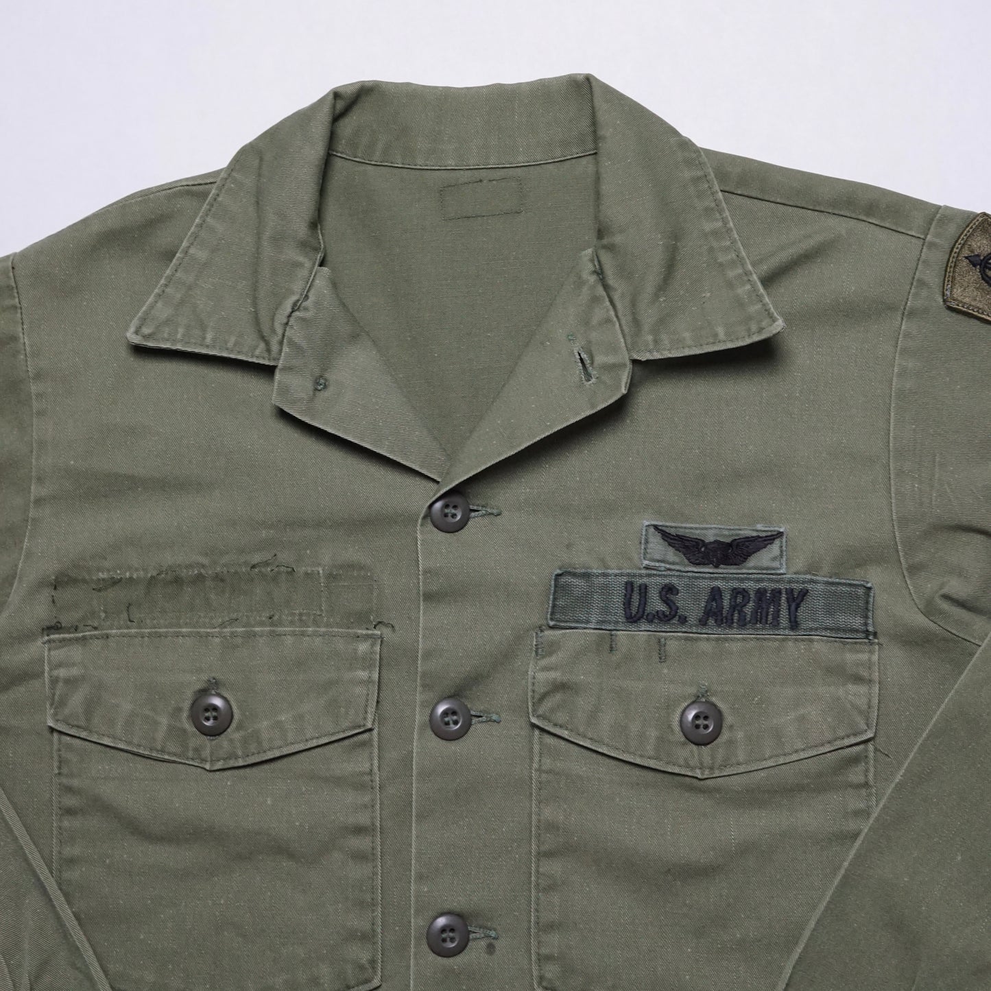 1970s Military OG-507 Fatigue Over Shirt Size: L
