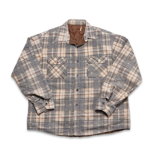 1970s Cotton Flannel "Tan" Size: L/XL