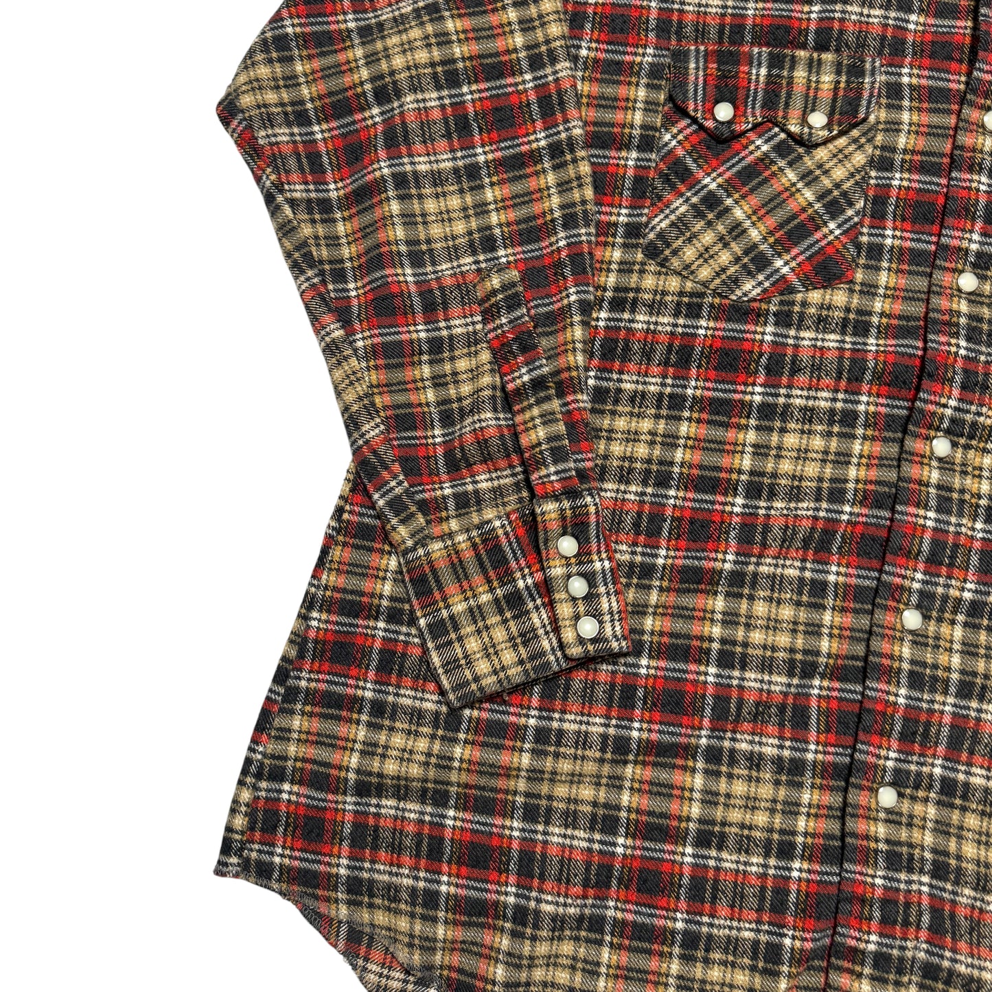 1970s Western Cotton Flannel Size: L