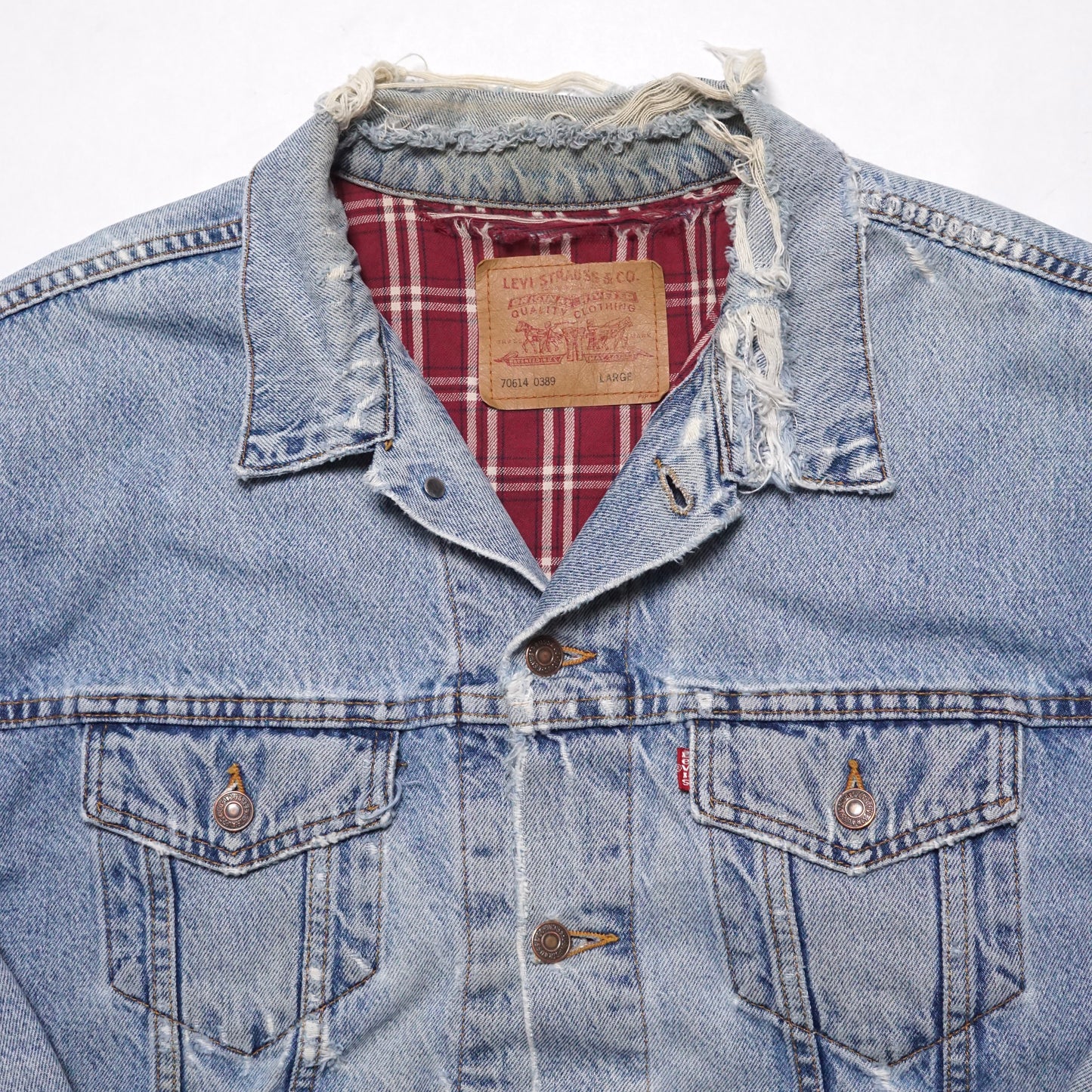 1990s Levi Type 3 Denim Jacket "Thrashed" Size: XL