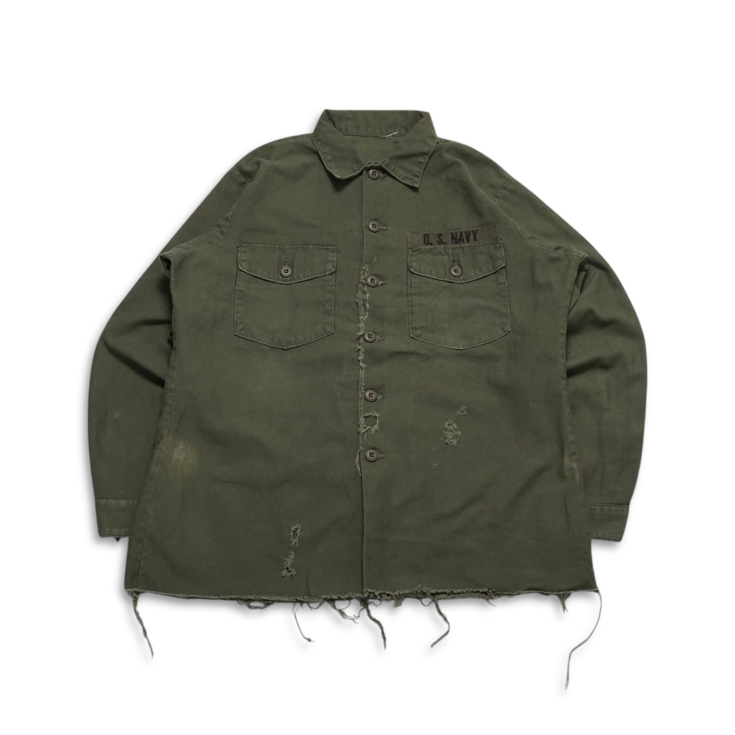 1970s Military OG-107 Fatigue Over Shirt Size: XL