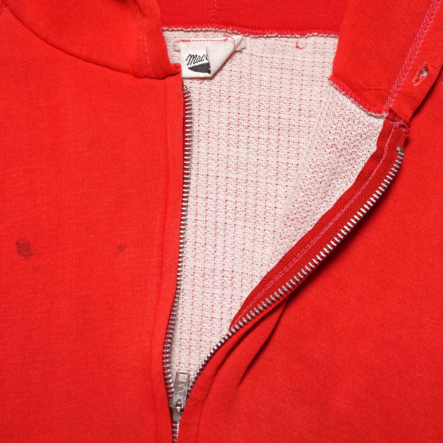 1970s Thermal Lined Zip Up "Red" Size: L/XL