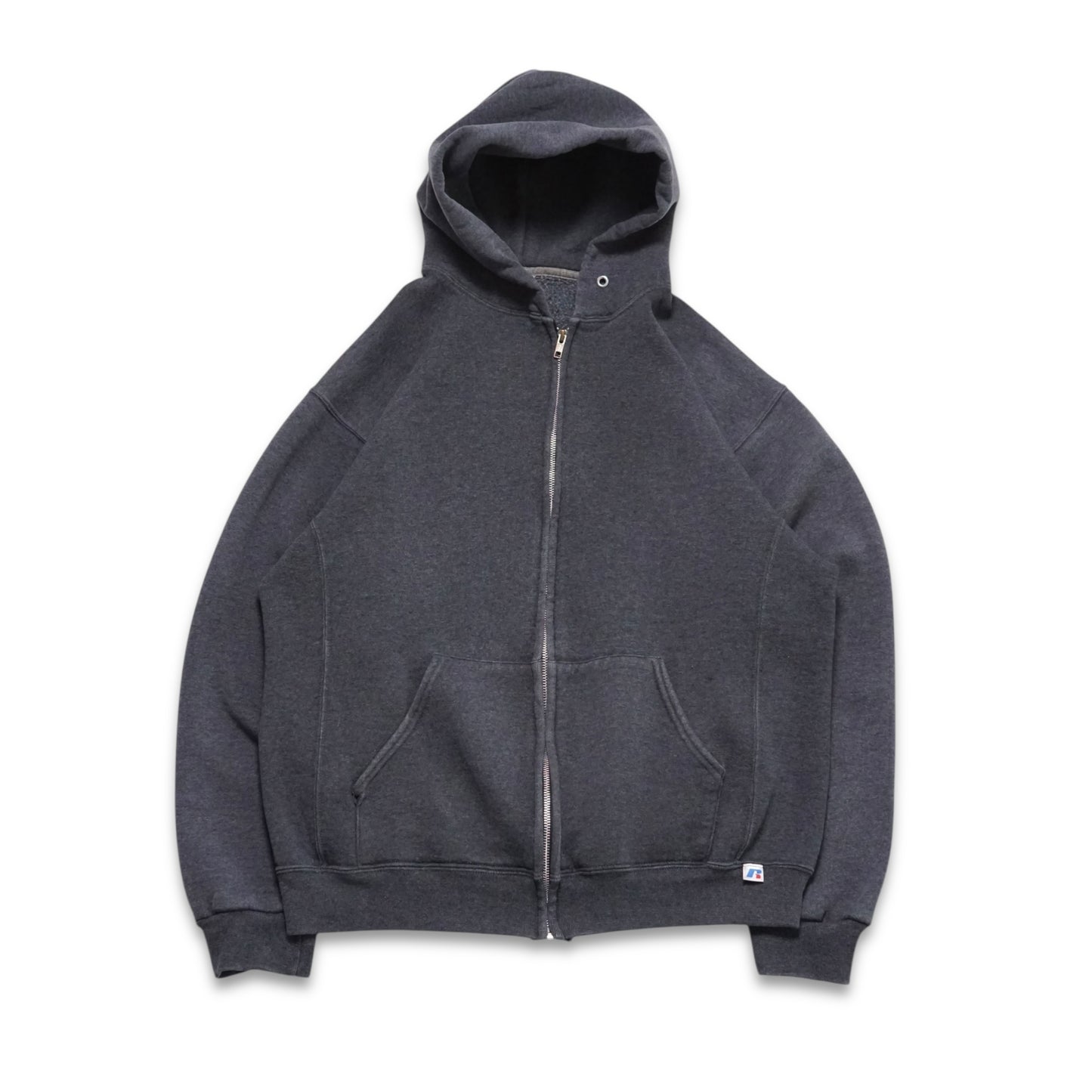 2000s Russell Athletic Zip Up "Grey" Size: L