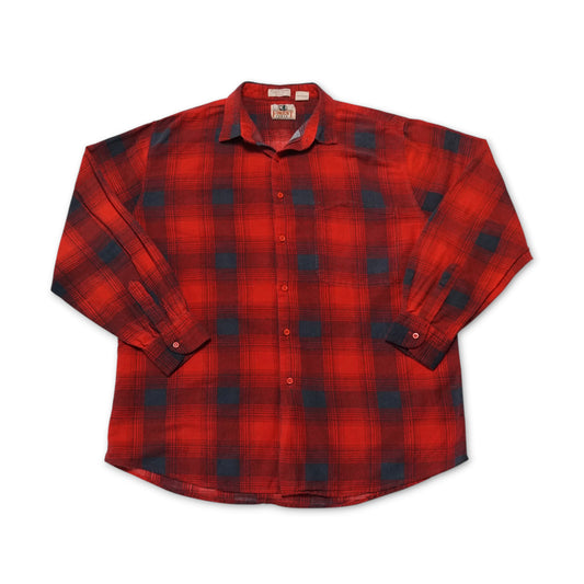 1990s Forest Trail Cotton Flannel Size: L/XL