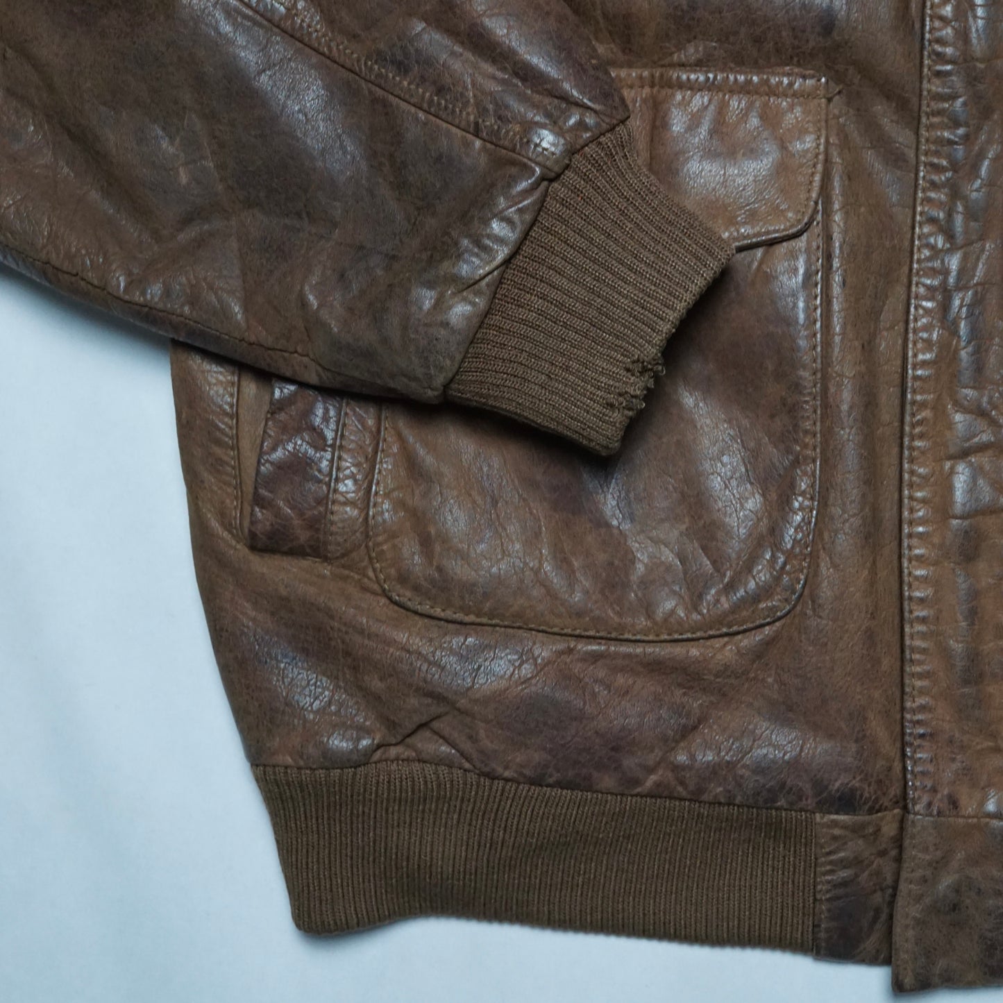 1980s Flight Leather Jacket "Brown" Size: L/XL