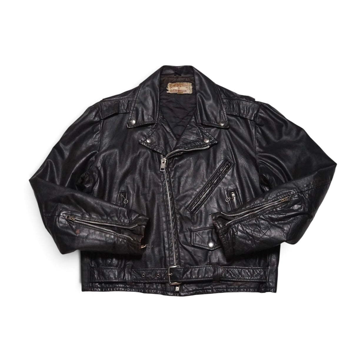 1970s Motorcycle Leather Jacket Size: M