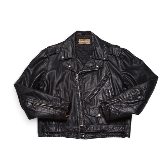 1970s Motorcycle Leather Jacket Size: M