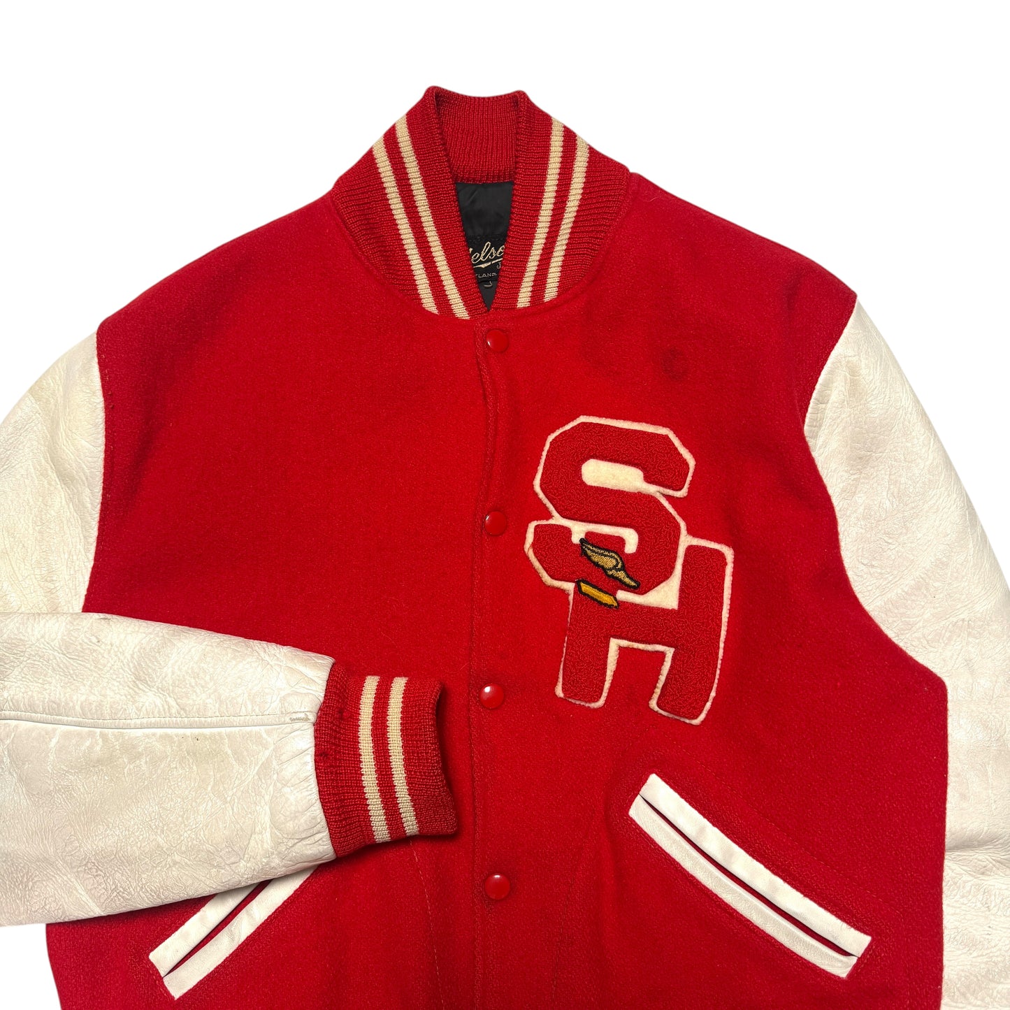 1970s Varsity Letterman Jacket "Red" Size: S/M
