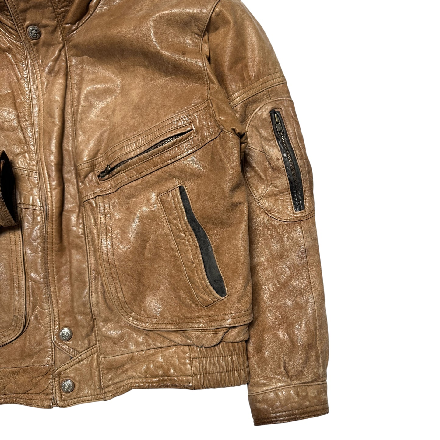 1980s Reed Leather Bomber Jacket Size: M/L