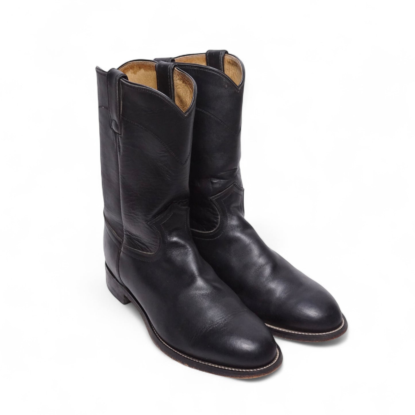1990s Justin Cowboy Boot "Black" Size: 9M