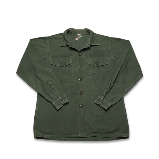 1960s Military OG-107 Fatigue Over Shirt Size: L