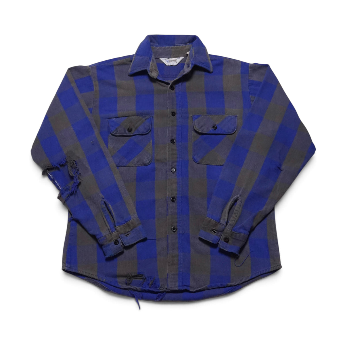 1990s Five Brothers Cotton Flannel "Distressed" Size: M